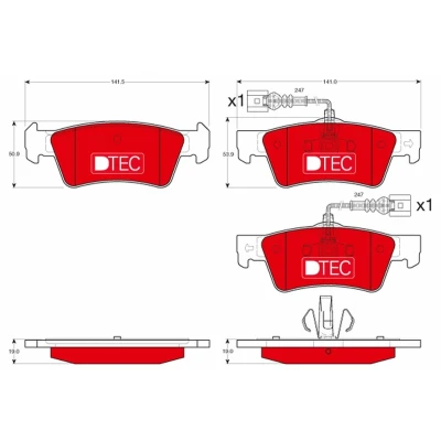 Imagem de TRW DTEC COTEC GDB1672DTE Jogo de pastilhas para travão disco incl. contacto aviso desgaste VOLKSWAGEN: Touareg I