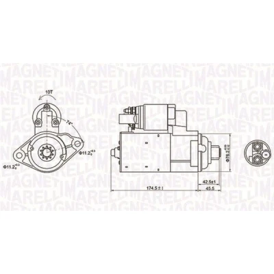 Imagem de MAGNETI MARELLI 063721409010 Motor de arranque 12 1,1 10 AUDI: A3 Hatchback, Sportback, SEAT: Leon II Altea