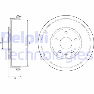 Imagem de DELPHI BF556 Tambor de Travão sem anel sensor do ABS, o rolamento da roda, chumaceira 274
