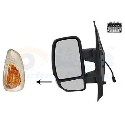 Imagem de espelho retrovisor Van Wezel 3799807 esquerda preto completo, convexo, para regulação eléctrica dos espelhos, aquecível, com grande an