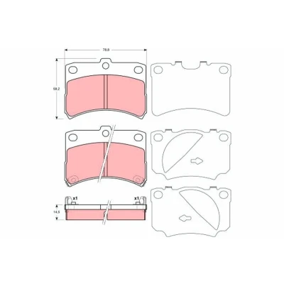 Imagem de TRW GDB3219 Jogo de pastilhas para travão disco com avisador sonoro desgaste DAIHATSU: CUORE 6