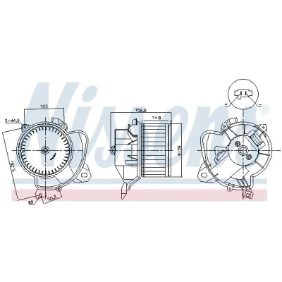Imagem de NISSENS 87574 Ventilador do Habitáculo sem regulador integrado FIAT: Doblo II Camião de plataforma/Chassis