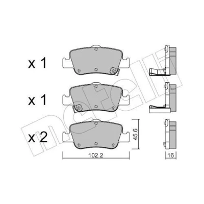 Imagem de METELLI 22 0796 0 Jogo de pastilhas para travão disco com avisador sonoro desgaste TOYOTA: Auris Hatchback, Carrinha