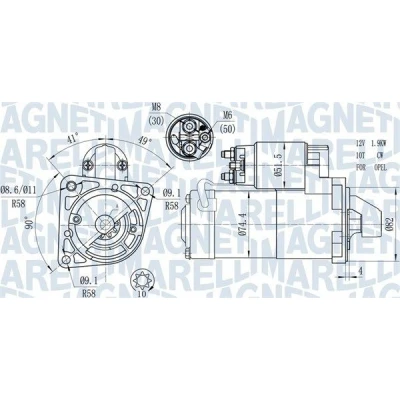 Imagem de MAGNETI MARELLI 063721428010 Motor de arranque 12 1,9 10 OPEL: Astra H Caravan, Hatchback, Vectra C Caravan