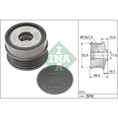 Imagem de INA 535 0372 10 Polia Roda Livre do Alternador Ferramenta especial necessária para a montagem