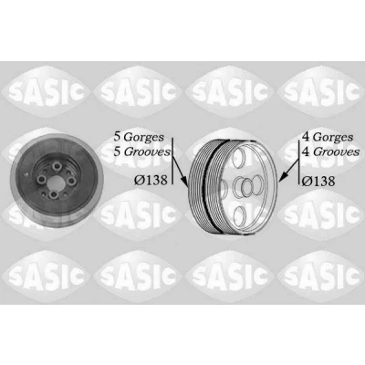 Imagem de SASIC 2156004 Polia da Cambota 138 AUDI: A6 C5 Avant, A4 B6 Sedan, VOLKSWAGEN: Passat B5 GP Sedan