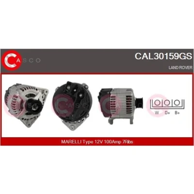 Imagem de CASCO CAL14111AS Alternador 12V 124A FORD: Focus Mk1 Hatchback, Carrinha, Transit Connect Van