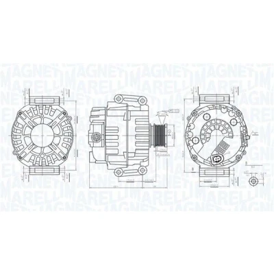 Imagem de MAGNETI MARELLI 063732072010 Alternador 12V 180A MERCEDES BENZ: Classe E Coupe, C Sedan, Sedan