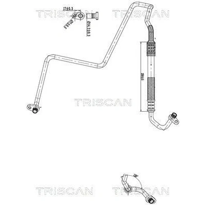 Imagem de TRISCAN 9010 28012 Conduta de alta/baixa pressão, ar condicionado do compressor para o condensador PEUGEOT: 207 Hatchback