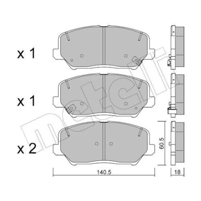 Imagem de METELLI 22 0997 0 Jogo de pastilhas para travão disco com avisador sonoro desgaste KIA: cee‘d II Sportswagon, Hatchback