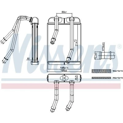Imagem de NISSENS 707227 Radiador Quente com tubo/cabo VOLKSWAGEN: Transporter 5 Bus, Sharan I