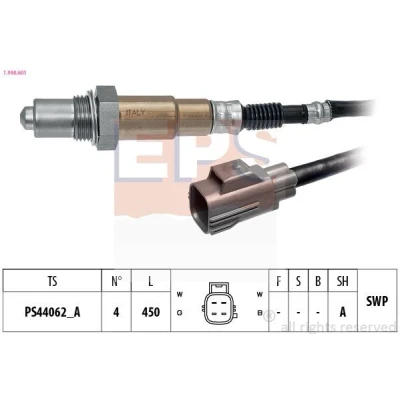 Imagem de EPS 1.998.601 Sonda lambda com aquecimento, plana, Rosca pré lubrificada 4 VOLVO: V60 I, XC60 LAND ROVER: Range Rover Sport