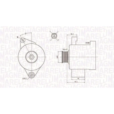 Imagem de MAGNETI MARELLI 063731796010 Alternador 12V 80A TOYOTA: Dyna Camião de plataforma / Chassis, Land Cruiser Prado 90, HILUX 6 Pick up