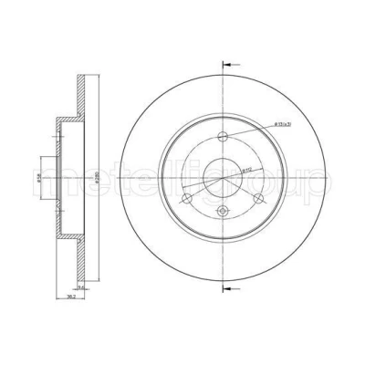 Imagem de METELLI Disco de travão SMART: Fortwo II Coupe, Cabrio, I Cabrio 280,0mm 9,7mm 3 58,0mm cheio pintado 23 0943C 4514210112
