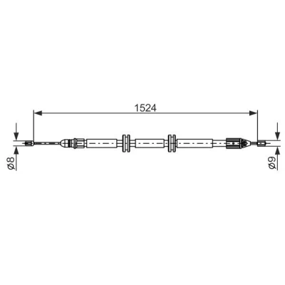 Imagem de BOSCH 1 987 482 888 Cabo de Freio Mão 1524, 1238 RENAULT: Kangoo I Express
