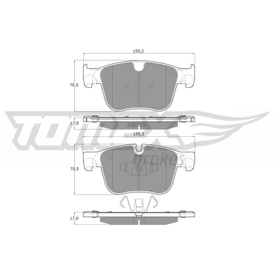 Imagem de TOMEX brakes TX 17 291 Jogo de pastilhas para travão disco Eixo dianteiro preparado indicador aviso desgaste PEUGEOT: 5008 II