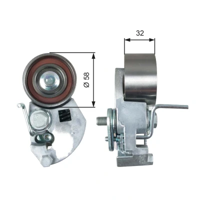 Imagem de GATES FleetRunner Micro V Stretch Fit T43133 Rolo tensor, correia dentada HYUNDAI: SANTA FE 2