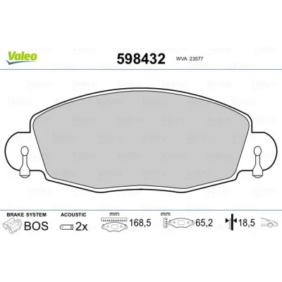 Imagem de VALEO 598432 Jogo de pastilhas para travão disco Eixo dianteiro incl. contacto aviso desgaste sem chapa anti ruído FORD: Transit Mk5 Van