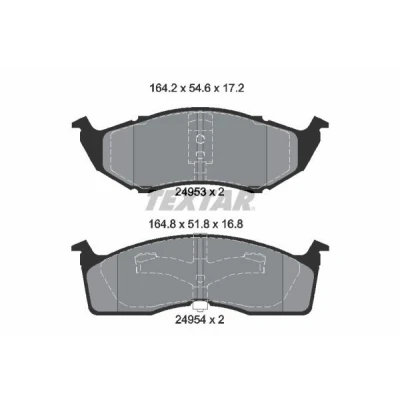 Imagem de TEXTAR 2495301 Jogo de pastilhas para travão disco não preparado indicador aviso desgaste CHRYSLER: VOYAGER / Grand 3, 4
