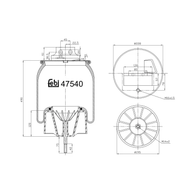 Imagem de FEBI BILSTEIN 47540 Fole, suspensão pneumática