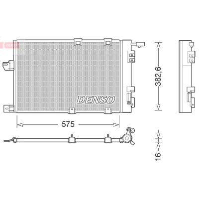 Imagem de DENSO DCN20038 Condensador com secador R134a OPEL: Astra G CC, Zafira A, Caravan