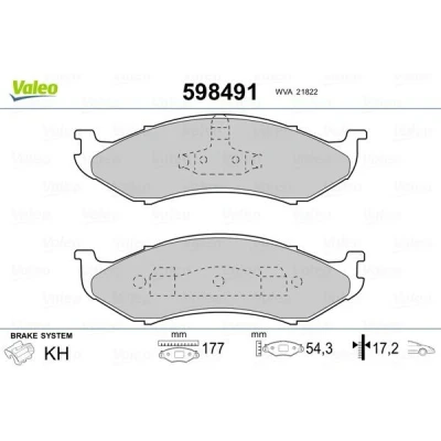 Imagem de VALEO 598491 Jogo de pastilhas para travão disco Eixo dianteiro excl. contacto aviso desgaste com chapa anti ruído JEEP: GRAND CHEROKEE 2