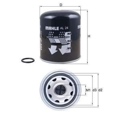 Imagem de MAHLE ORIGINAL AL 24 Cartucho de secador ar, sistema ar comprimido MAN: TGX, IVECO: Stralis, MERCEDES BENZ: ATEGO