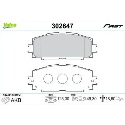Imagem de VALEO 302647 Jogo de pastilhas para travão disco Eixo dianteiro excl. contacto aviso desgaste sem chapa anti ruído TOYOTA: Yaris II Hatchback