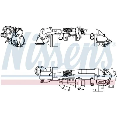 Imagem de NISSENS 989476 Radiador EGR sem &#039;bypass&#039; de vácuo