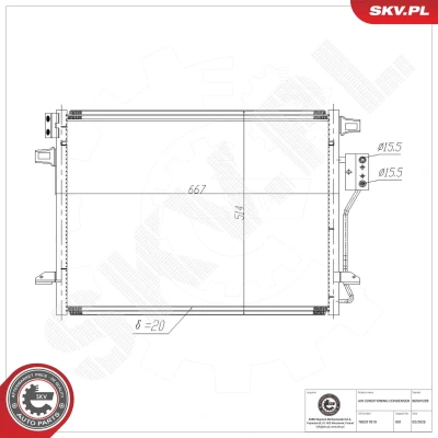 Imagem de ESEN SKV 86SKV205 Condensador sem secador Alumínio 667mm