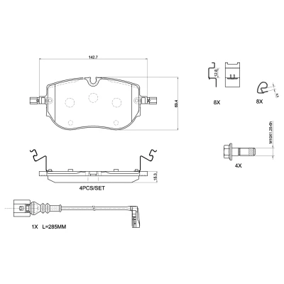 Imagem de BREMBO P 85 192 Jogo de pastilhas para travão disco