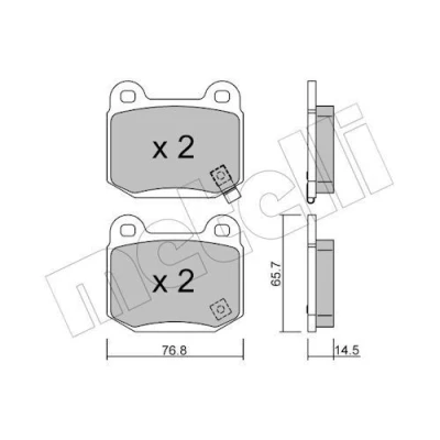 Imagem de METELLI 22 0739 0 Jogo de pastilhas para travão disco com avisador sonoro desgaste SUBARU: Impreza II Sedan, MITSUBISHI: Carisma Sedan