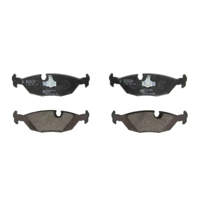 Imagem de BOSCH 0 986 466 751 Jogo de pastilhas para travão disco Baixo teor metálico com grampo do êmbolo BMW: 3 Cabrio, Sedan, 5 Sedan