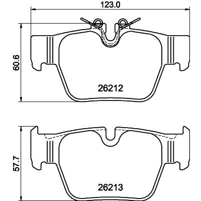 Imagem de HELLA 8DB 355 040 581 Jogo de pastilhas para travão disco preparado indicador aviso desgaste MINI: Clubman, Countryman, BMW: 1 Hatchback