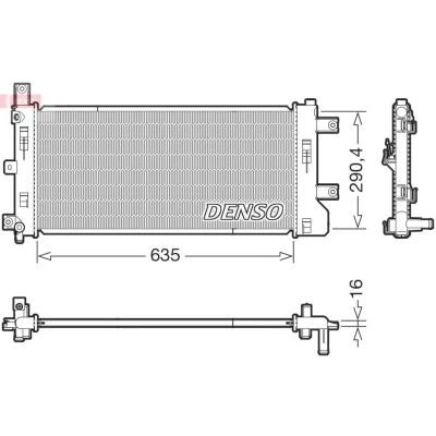 Imagem de DENSO DRM46105 Radiador, arrefecimento do motor 635mm 290mm 16mm