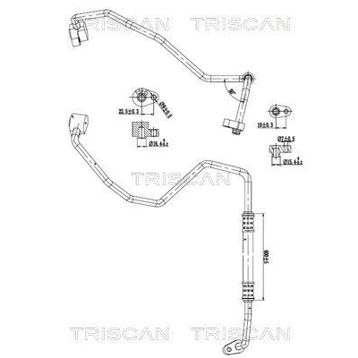 Imagem de TRISCAN 9010 28056 Conduta de alta/baixa pressão, ar condicionado do compressor para o condensador CITROËN: Jumper II Van