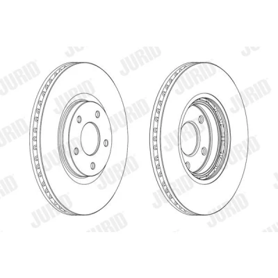 Imagem de JURID 562465JC Disco de travão 320 28 5 114,3 ventilado revestido sem parafusos NISSAN: Qashqai / Qashqai+2 I, Juke, NT400 Cabstar, RENAULT: Koleos I