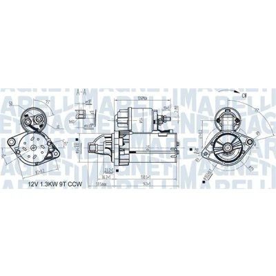 Imagem de MAGNETI MARELLI 063721346010 Motor de arranque 12 1,1 9 OPEL: Corsa C Hatchback, Astra H Combo Van / Carrinha, FIAT: Doblo I Carrinha