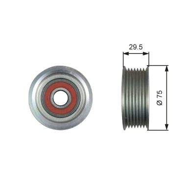 Imagem de GATES T36447 Polia de Desvio FleetRunner Micro V Stretch Fit com estrias HONDA: CIVIC 8 Hatchback