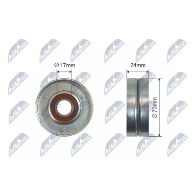 Imagem de NTY RNK AU 029 Polia Tensora AUDI: A4 B6 Sedan, Avant, A5 B8 Coupe, SEAT: Altea XL, Ibiza 3, Alhambra II, VOLKSWAGEN: Polo IV Hatchback