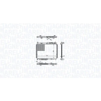 Imagem de MAGNETI MARELLI 350213215600 Radiador, arrefecimento do motor para veículos com caixa de velocidades manual 385 538 22 Aletas refrigeração soldadas