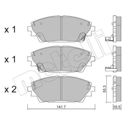 Imagem de METELLI 22 0992 0 Jogo de pastilhas para travão disco com avisador sonoro desgaste MAZDA: CX 30, 3, 3 Sedan