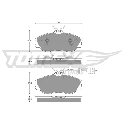 Imagem de TOMEX brakes TX 11 28 Jogo de pastilhas para travão disco Eixo dianteiro incl. contacto aviso desgaste AUDI: 80 B4 Avant, Sedan