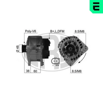 Imagem de ERA 210410A Alternador 14V 120A VOLKSWAGEN: Golf 4, Polo IV Hatchback, Caddy 2 Kastenwagen, SEAT: Leon I Ibiza 2, 3