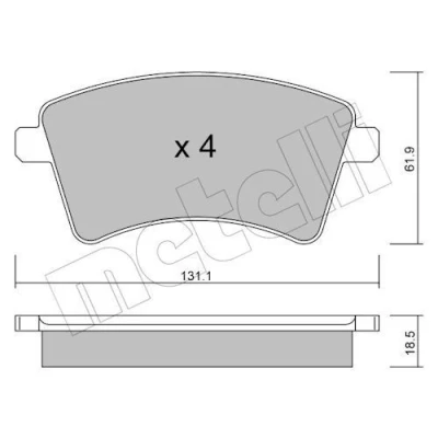 Imagem de METELLI 22 0812 0 Jogo de pastilhas para travão disco excl. contacto aviso desgaste RENAULT: Kangoo II Express, / Grand