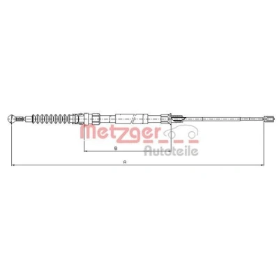 Imagem de METZGER 10.7518 Cabo de Freio Mão esquerda 1447/805 COFLE VOLKSWAGEN: Golf 5, 6, Plus / Crossgolf, AUDI: A3 Hatchback