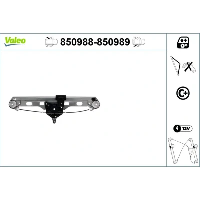 Imagem de Valeo Elevador de vidro traseira esquerda elétrico sem motor com função conforto 850988 MERCEDES BENZ: Classe C Sedan, T modell
