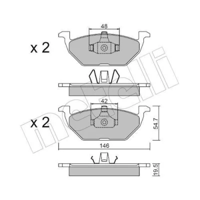 Imagem de METELLI 22 0211 1 Jogo de pastilhas para travão disco excl. contacto aviso desgaste SEAT: Ibiza 3, 4 Sportcoupe, Leon I Hatchback