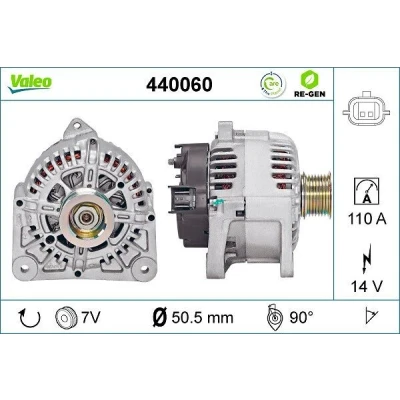 Imagem de VALEO 440060 Alternador 14V 110A RENAULT: MEGANE 2 Kombi, GRAND SCENIC 2,
