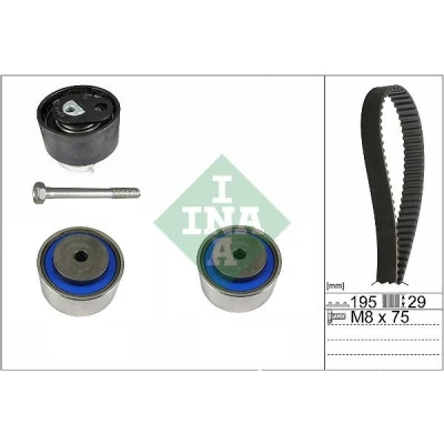 Imagem de INA 530 0765 10 Jogo de correias dentadas 195 JAGUAR: S Type, XF Sportbrake, XJ Sedan, PEUGEOT: 407 Coupe, 607 CITROËN: C5 III Carrinha
